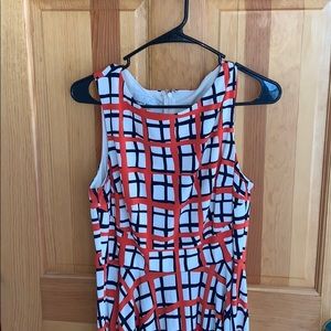 Orange and Navy Midi Dress!